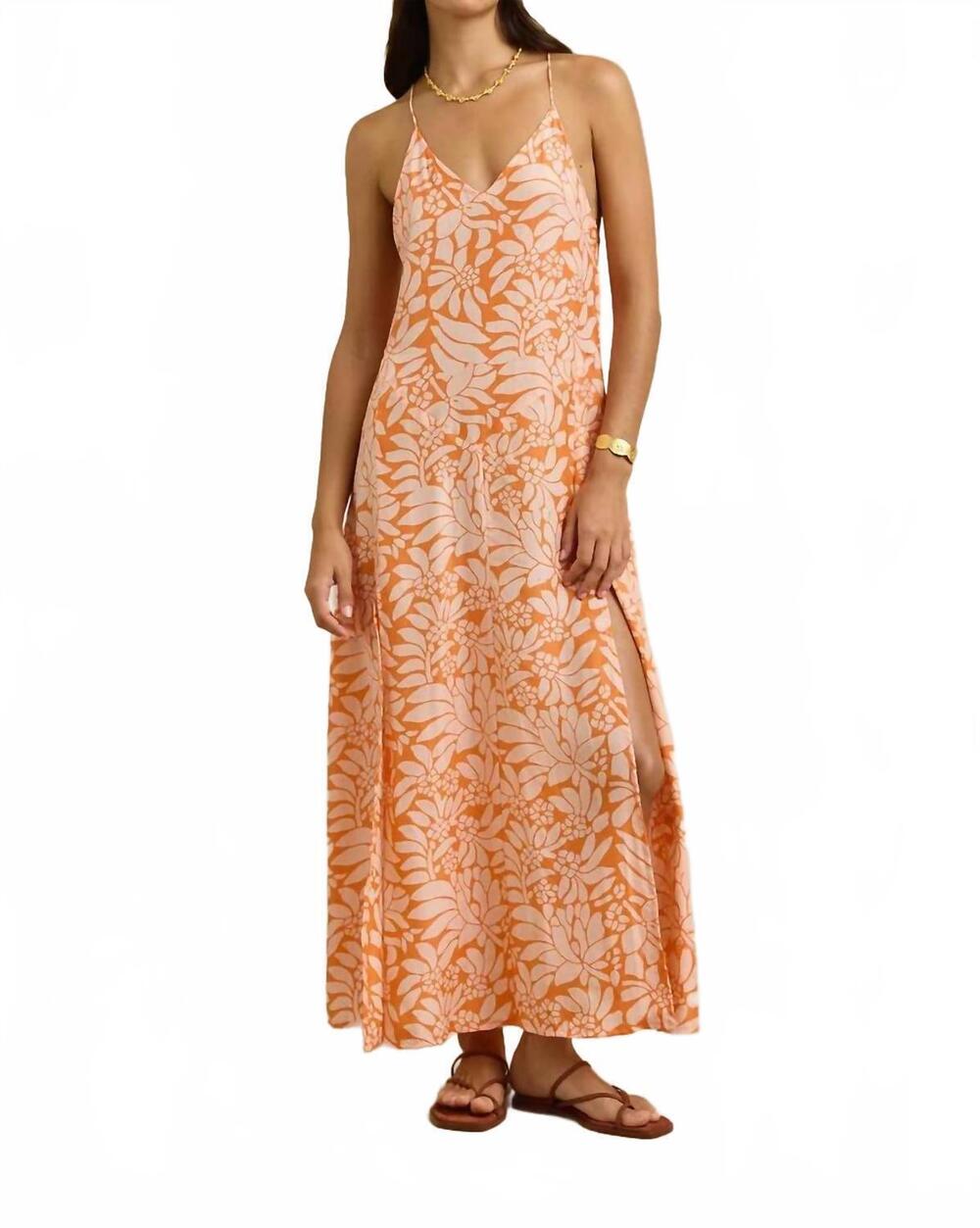 NEW HANNAH ARTWEAR women's veda crocus dress in persimmon